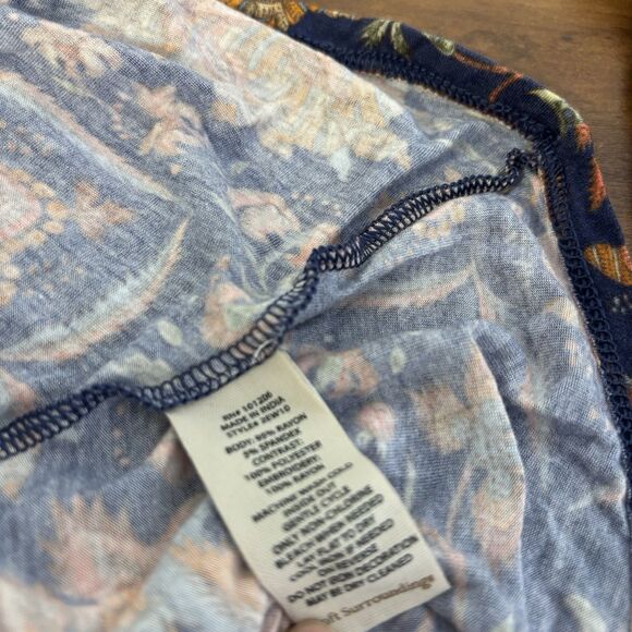 Soft Surroundings Womens Large Split Neck Boho Embroidered Sequins Tunic Top - Picture 7 of 7